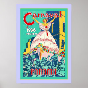 Carnaval ~ Panama ~ Poster Vintage voyage