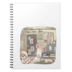 CARNET さなやごじ   お部屋のドアのそばで淡く光っている物体と、寝ている女性のイラスト
