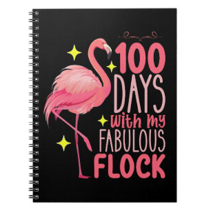 Carnet 100 jours avec mon école de flamants roses fabuleu