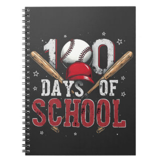 Carnet 100 jours d'amants de sport de baseball d'école