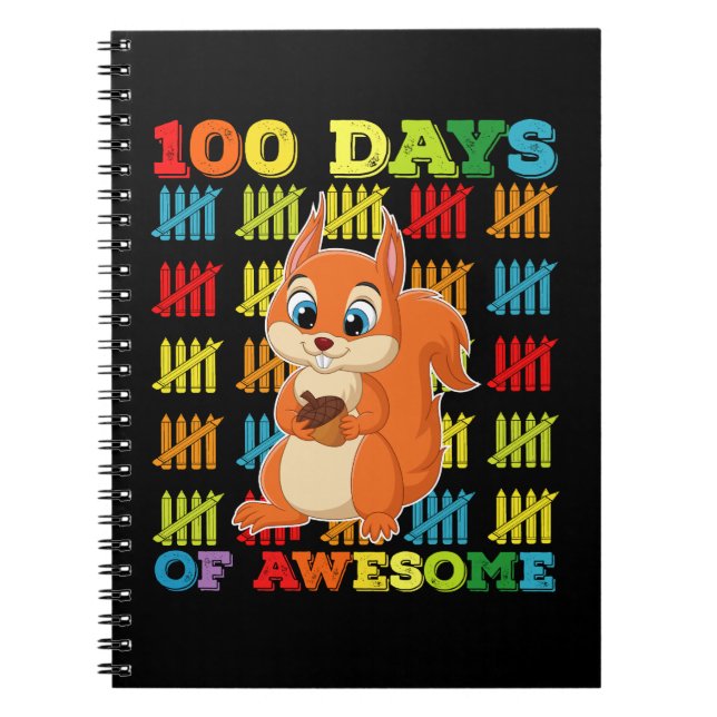 Carnet 100 jours de super écureuil 100e jour d'école (Devant)