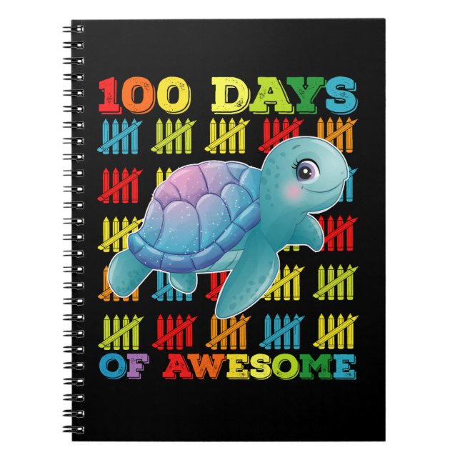 Carnet 100 jours de tortue incroyable 100e jour d'école (Devant)