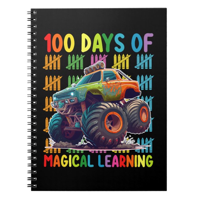 Carnet 100 jours d'école de camion monstre d'apprentissag (Devant)