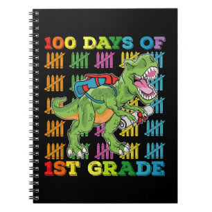 Carnet 100 jours d'école en 1re année T Rex Dinosaur Scho