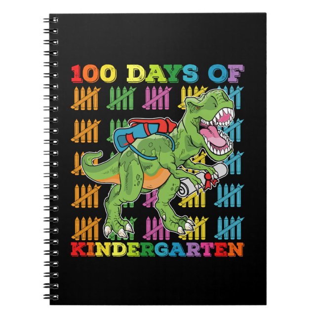 Carnet 100 jours d'école maternelle T Rex Dinosaur School (Devant)