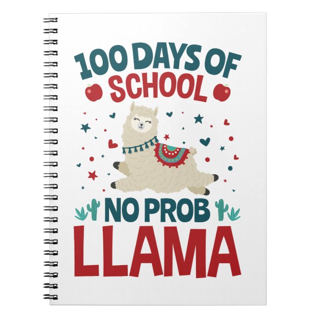 Carnet 100 jours d'école No Prob Llama (Devant)