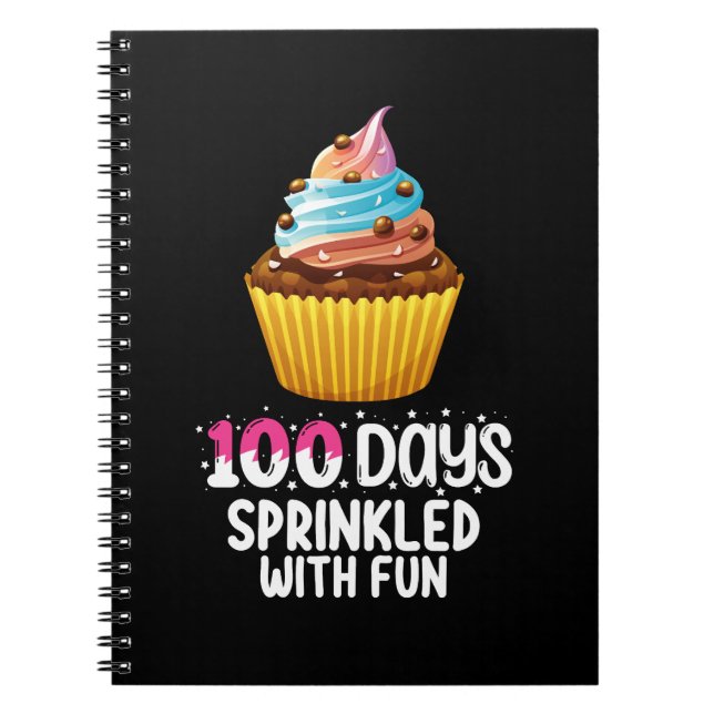 Carnet 100 jours parsemés de gâteau cupcake d'école amusa (Devant)