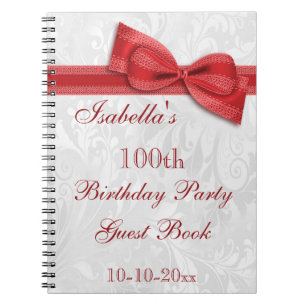 Carnet 100th Damassé et arc de fête d'anniversaire