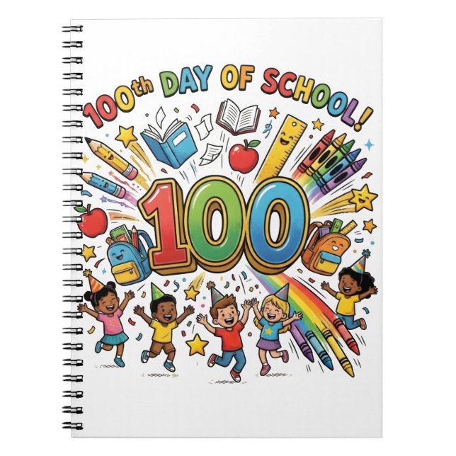 Carnet 100th Day of School Colorful Celebration Design –  (Devant)
