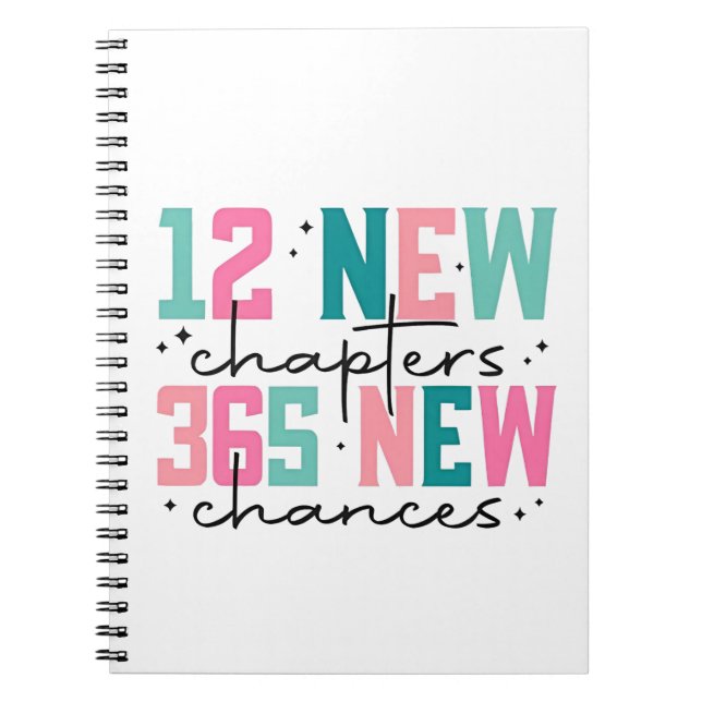 Carnet 12 Nouveaux chapitres, 365 Nouvelles chances 100 J (Devant)