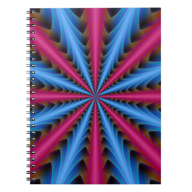 Carnet 16 Segments en rose et bleu (Devant)