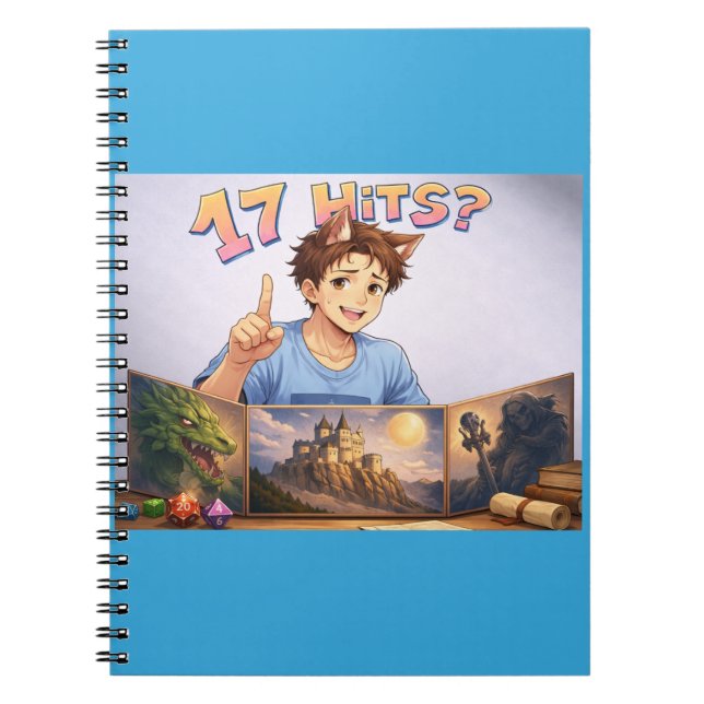 Carnet 17 HITS? Funny RPG Anime T-Shirt | Dungeon Master  (Devant)