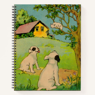 Carnet 1914 deux chiens et un petit chat blanc