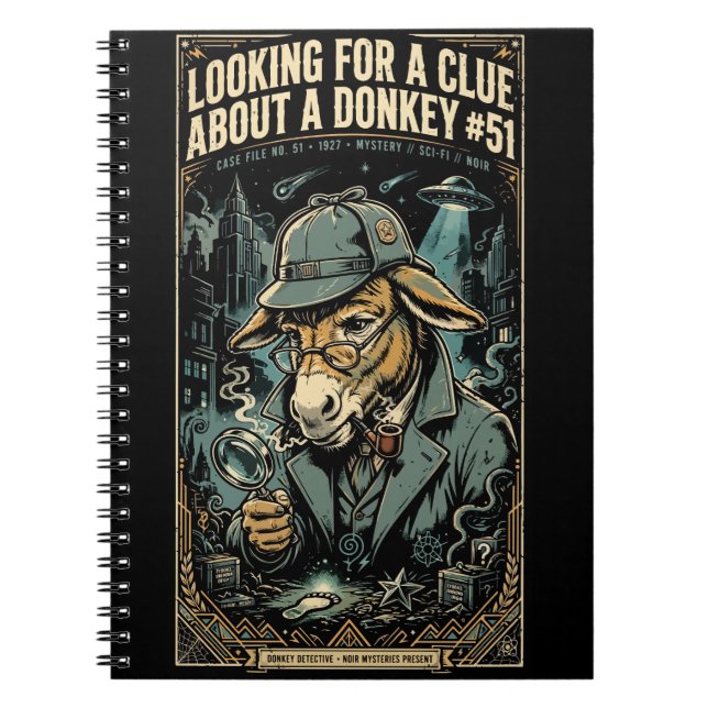 Carnet 1920s Detective Donkey Noir Comic (Devant)