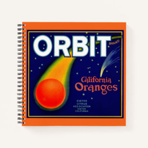 Carnet 1920s Orbite Orange étiquette de caisse de fruits