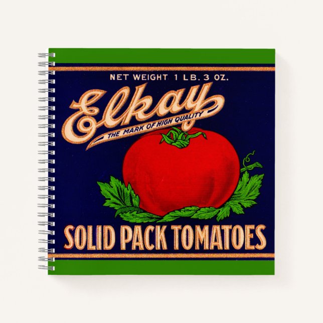 Carnet 1930 Elkay Solid Pack Tomates peut étiquette (Devant)