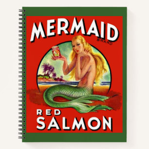 Carnet 1940 Mermaid Saumon peut imprimer étiquette