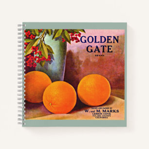 Carnet 1950 Golden Gate Marque orange crate étiquette