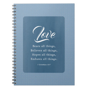 Carnet 1 Corinthiens 13:7 L'amour supporte tout
