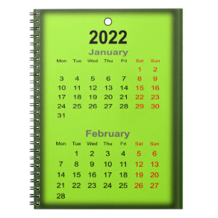 Carnet 2022 Calendrier Janvier Février imprimer le..