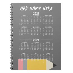 Carnet 2023-2024 Calendrier universitaire - Juillet à Jui