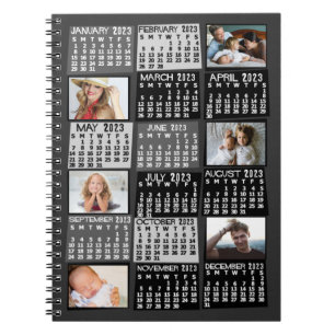 Carnet 2023 Calendrier mensuel Black Mod 6 Photo Collage