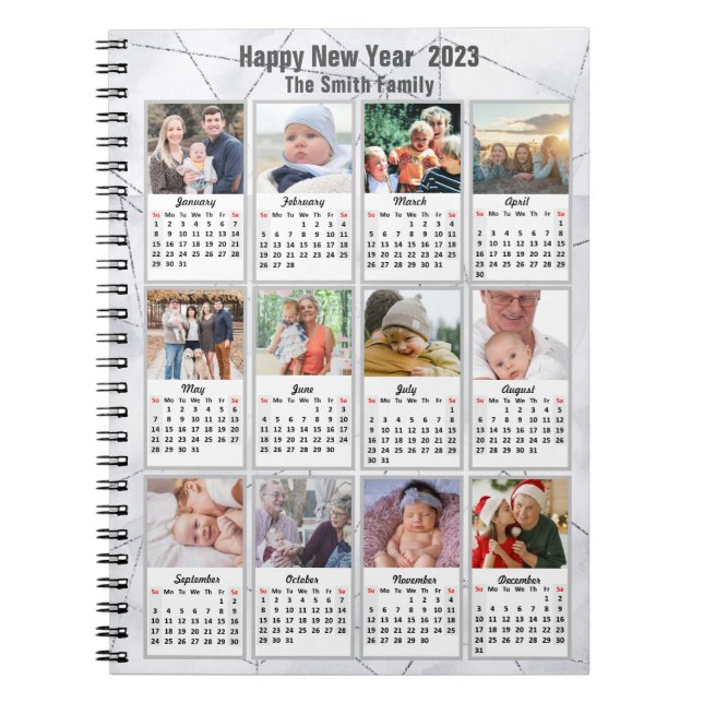 Carnet 2023 Silver Gold Modern Family 12 Calendrier photo (Devant)