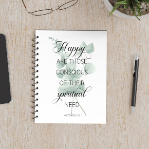 Carnet 2026 JW Année Texte Matthieu 5:3 avec Eucalyptus