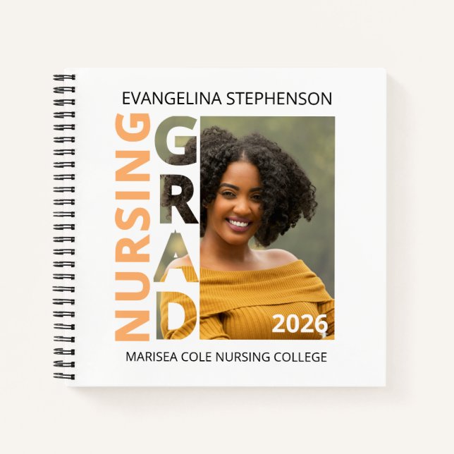 Carnet 2026 Nursing Graduate Photo Grad Party Guest Book (Devant)