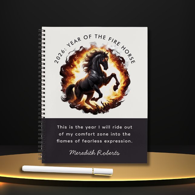 Carnet 2026 Year of the Fire Horse Motivational Quote (2026 Year of the Fire Horse Motivational Quote Notebook 8.5 x 11)