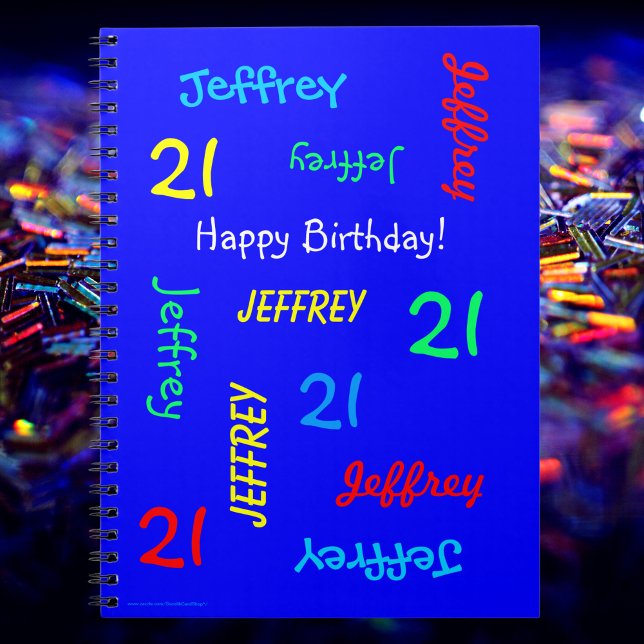 Carnet 21e Anniversaire de fête Blue Guest Book, Répéter  (Créateur téléchargé)