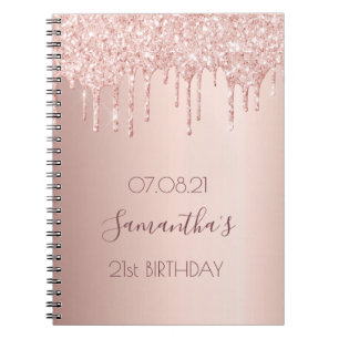 Carnet 21e fête de 21 anniversaire rose parties scintilla