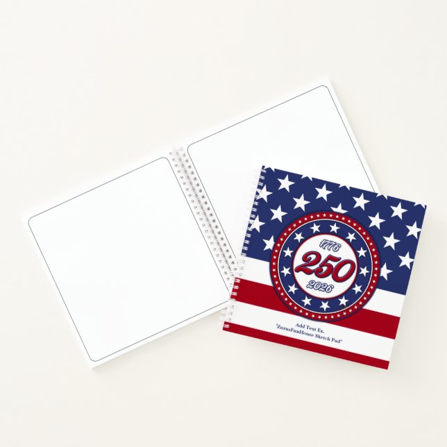 Carnet 250e anniversaire d'Amérique avec le drapeau des É (Intérieur)