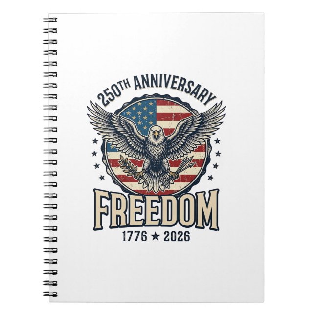 Carnet 250th Anniversary Freedom Eagle Patriotic Vintage  (Devant)