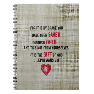 Carnet 2:8 d'Ephesians de vers de bible