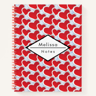 Carnet 2 Coeurs rouges réunis Répéter le Motif