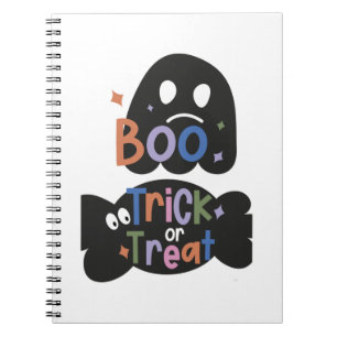 Carnet 2 En Un Autocollants Halloween Boo et Trick or Tre