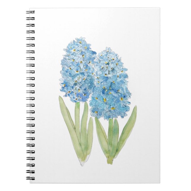 Carnet 2 encre et aquarelle bleu hyacinth (Devant)