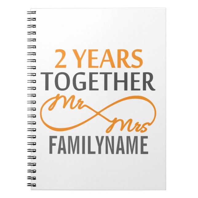 Carnet 2e anniversaire M. & Mme Infinity Personnalisée (Devant)
