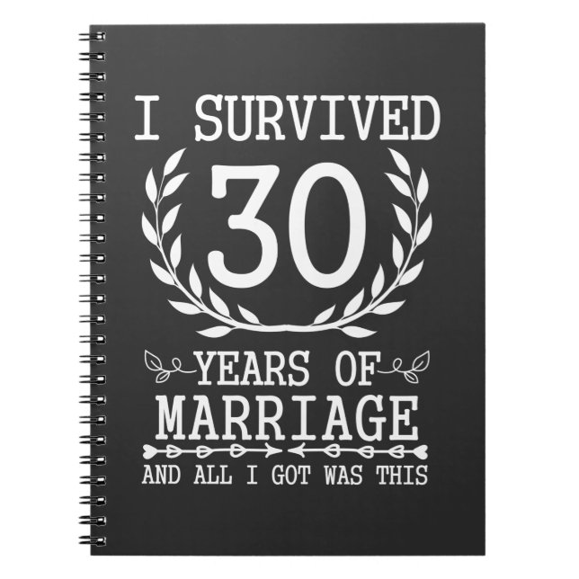 Carnet 30 ans mari femme 30e anniversaire de Mariage (Devant)
