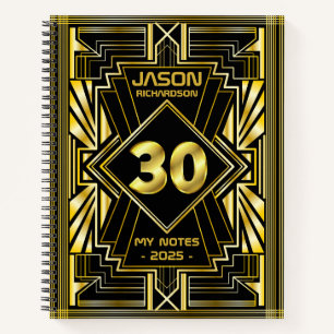 Carnet 30e anniversaire Art Déco Gold Black Great Gatsby