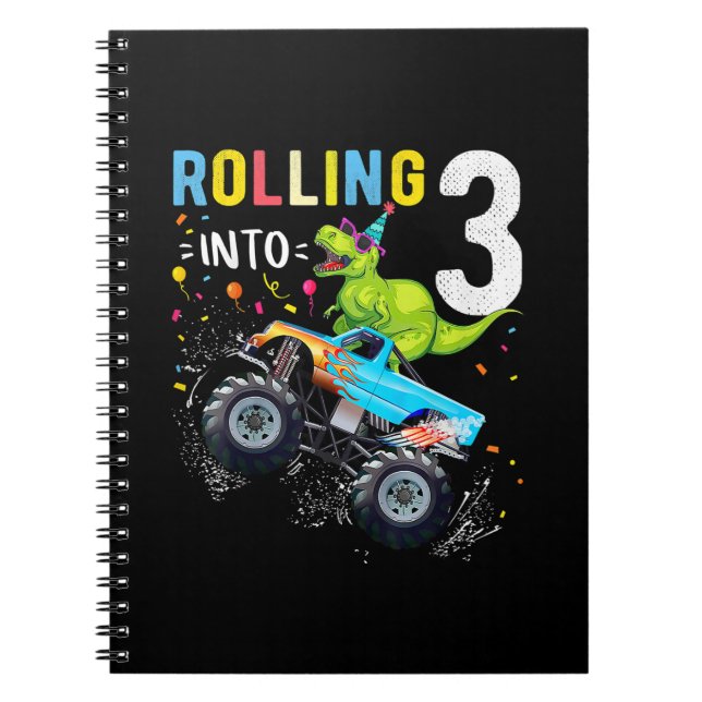 Carnet 3 ans Anniversaire Dinosaur Monster Famille de cam (Devant)