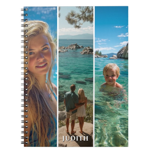 Carnet 3 Bandes Verticales Longues Photo Boho (Devant)