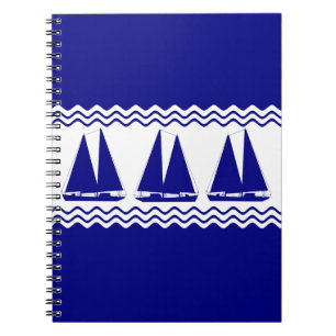 Carnet 3 Bateaux Marine Bleus Et Blancs Côtiers