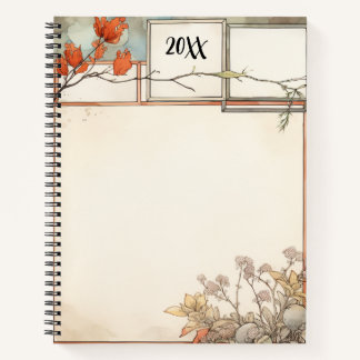 Carnet 3 écriteaux fleurs sauvages et fleurs rouges des a