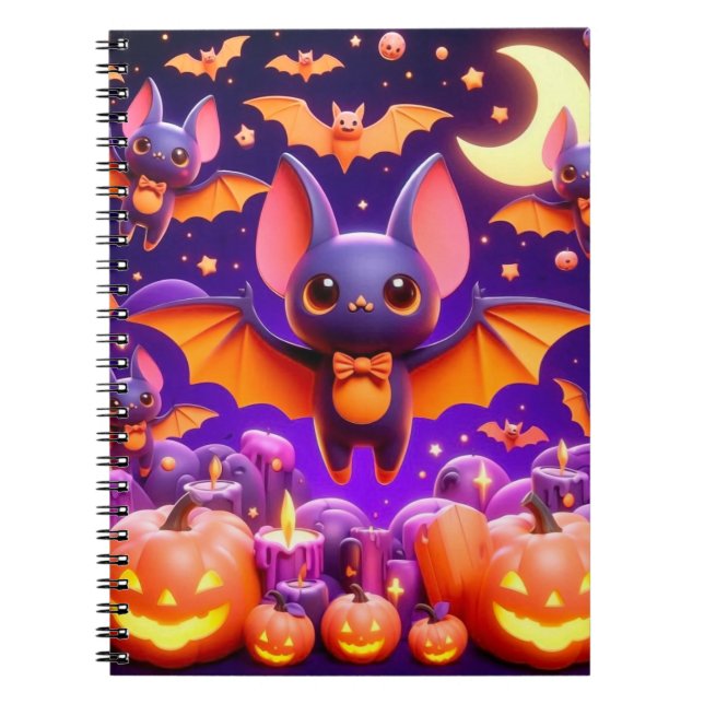 Carnet 3D bats pumpkins halloween (Devant)