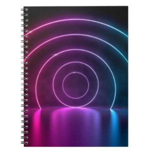 Carnet 3d ing des lignes brillantes du portail de cercle 