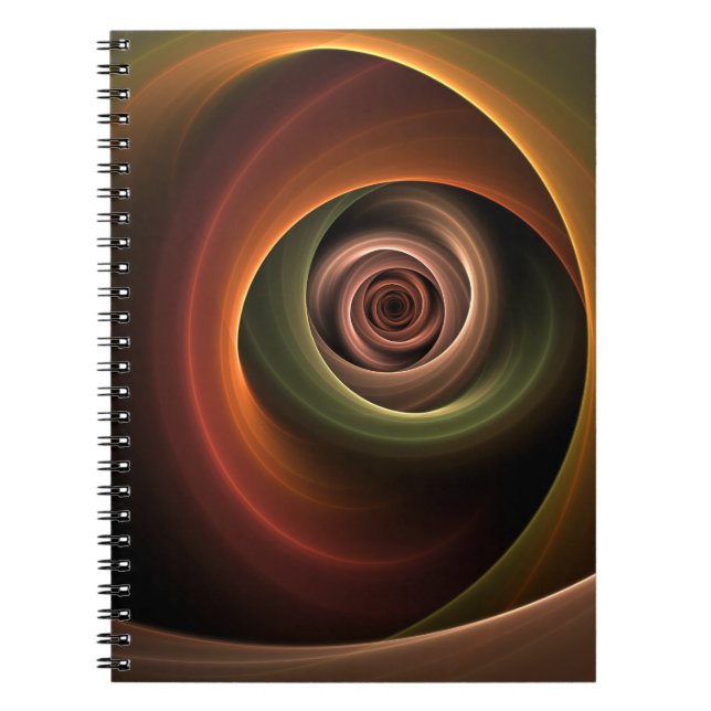 Carnet 3D Spirale Abstraite couleurs chaudes Art fractal  (Devant)