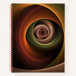 Carnet 3D Spirale Abstraite couleurs chaudes Art fractal 
