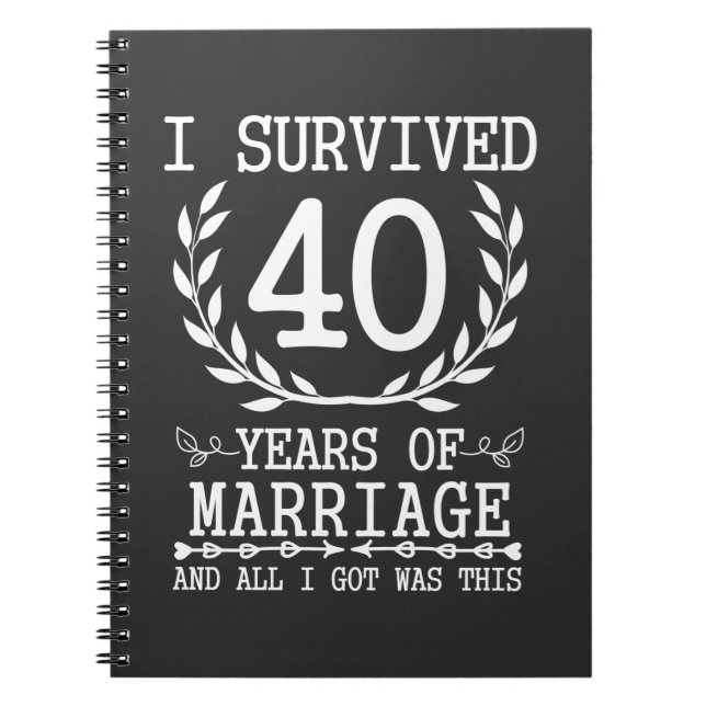 Carnet 40 ans de mari femme 40e anniversaire de Mariage (Devant)